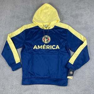 Icon Sports Men's Small Blue Yellow Official Club America Soccer Hoodie